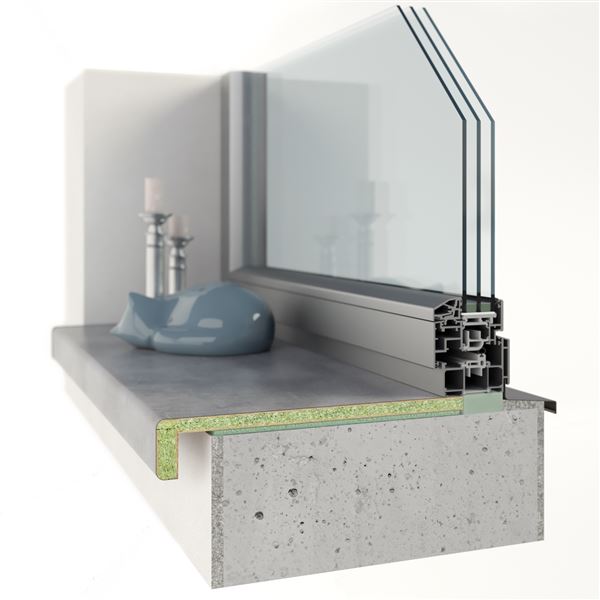 parapet  LONG šedý mramor woodstructure